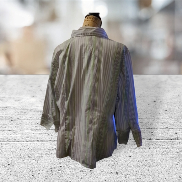 George women's plus stretch button down shirt 16W - Picture 5 of 13